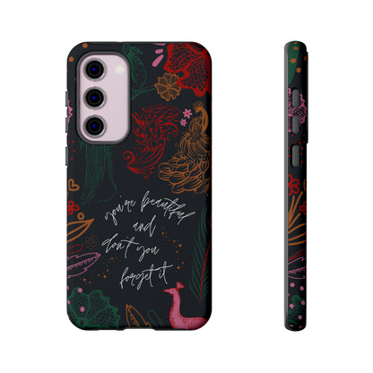 Peacock Floral Quote